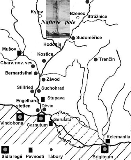 Mapka táboru Římanů