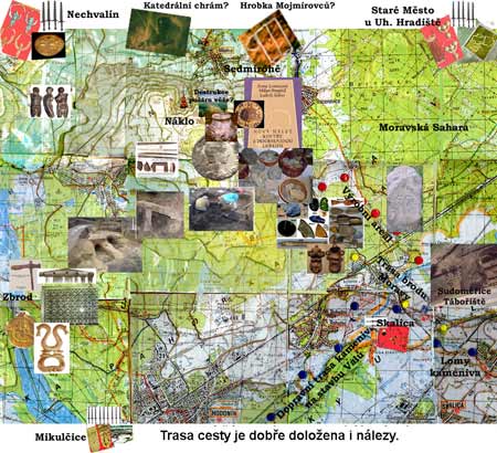 Mapka trasy a m�sta n�lez�